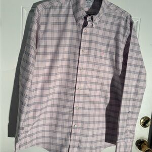 Brooks Brothers Pink and Blue Plaid Men's Shirt